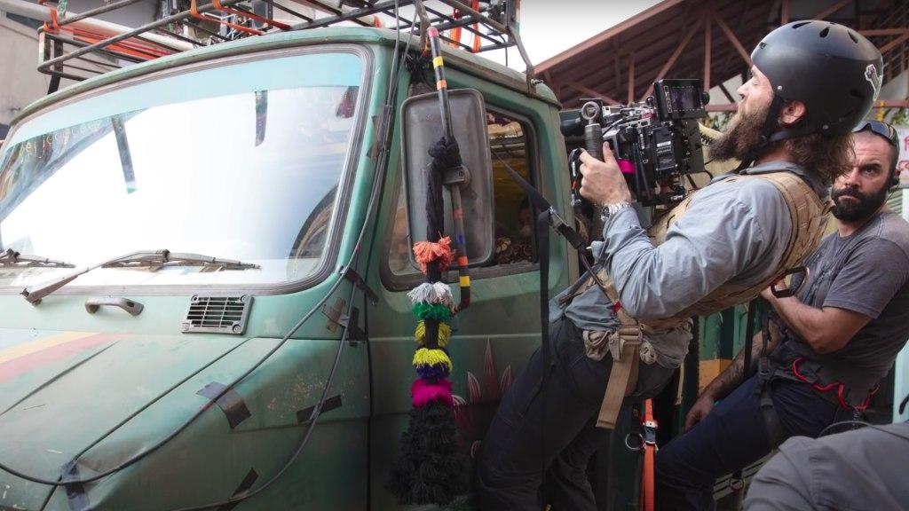 Engineering the car chase shots. Director Sam Hargrave on the set of Extraction. Picture: Ars Video
