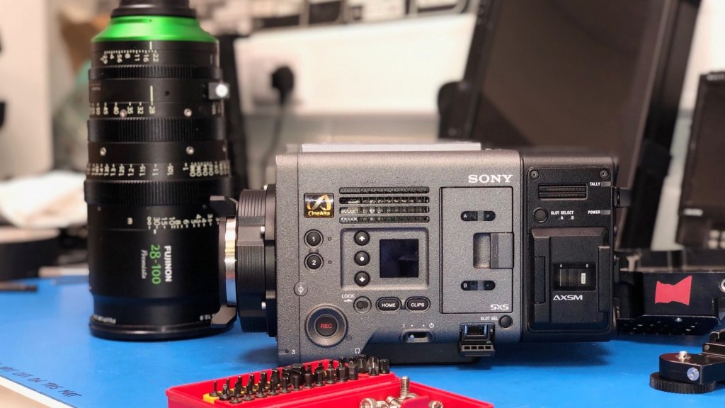 HFS Shotover F1 Sony Venice payload build. Picture - Aerial DP Jeremy Braben, Assoc. BSC, Helicopter Film Services