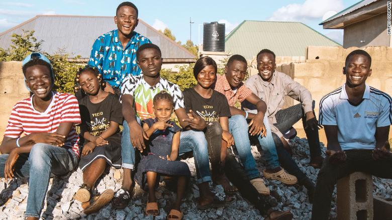 The Critics are creating epic sci-fi movies using their mobile phones. From left to right, Ronald Yusuff, Racheal Yusuff, Godwin Josiah, Lawson Titus, Racheal Ken, Rejoice Josiah, Richard Yusuff, Raymond Yusuff and Victor Josiah.