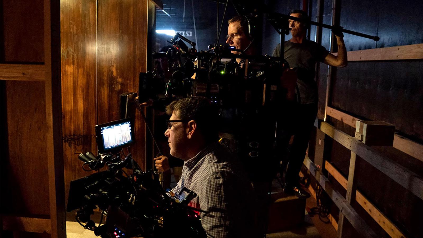 Lawrence Sher shooting in cramped conditions on the set of Joker.