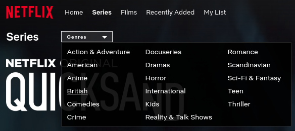 All Movies' and 'All TV Shows' folders should reflect Netflix genres -  plugin.video.netflix