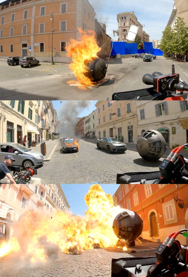 Fast X metal ball on fire
