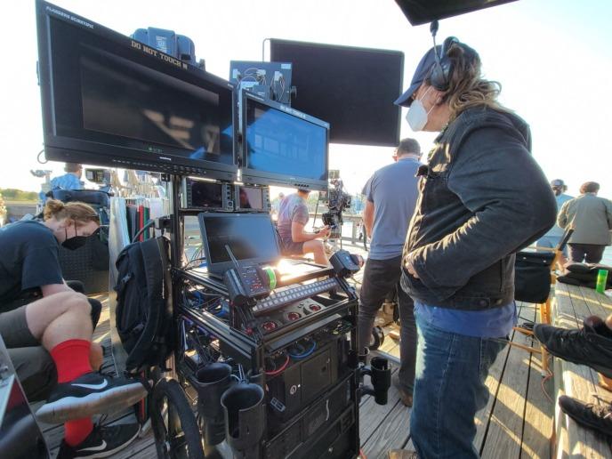Steadicam operator on the set of The Righteous Gemstones