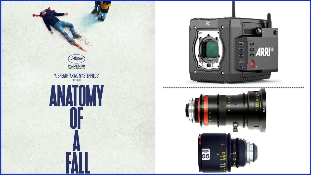 "Anatomy of a Fall”: DP: Simon Beaufils. Cameras: ARRI ALEXA Mini LF. Lenses:  Hawk V-Lite and Angenieux Optimo Lenses