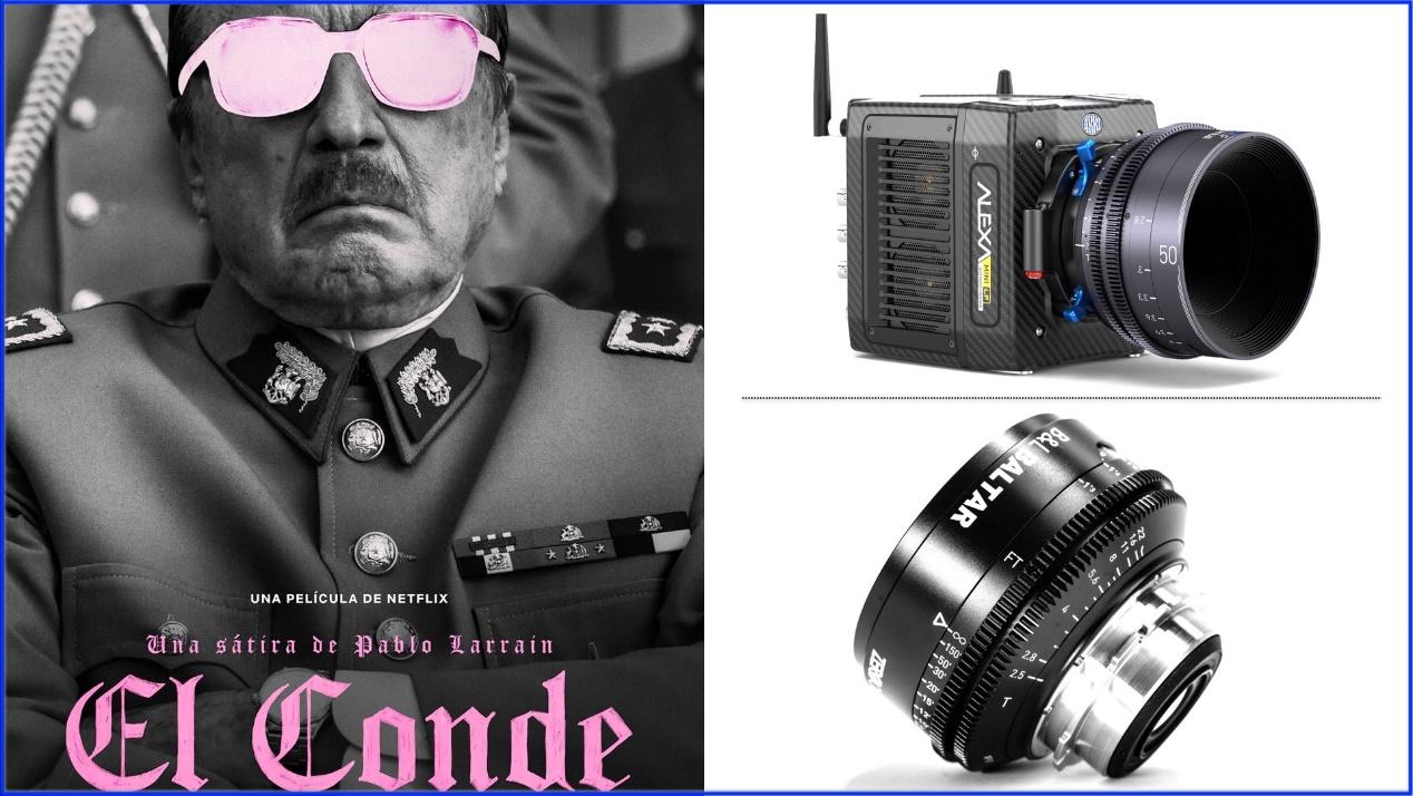 "El Conde”: DP: Edward Lachman, ASC. Cameras: ARRI ALEXA Mini LF Monochrome. Lenses: Zero Optik Ultra Baltar