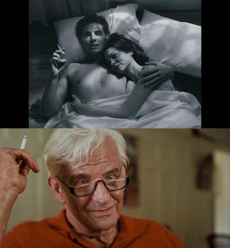 Maestro mixed different film stocks and aspect ratios to denote its different time periods. Image © Netflix