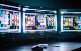 Screens showing monitor calibration and matching