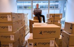 Yannick Olivier of France Télévisions sits atop a newly delivered batch of Imagine SNP–XS units, highlighting the broadcaster’s large–scale deployment.